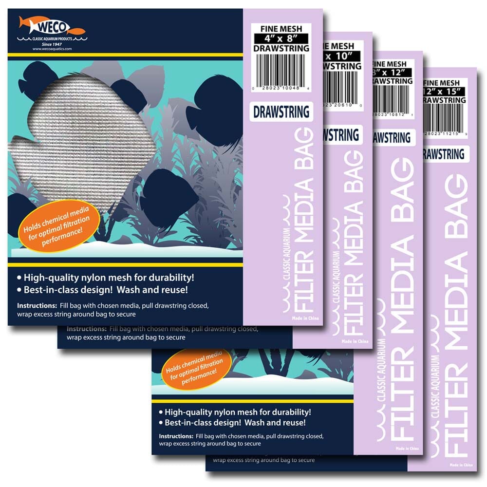 Weco Products Fine Mesh Drawstring Filter Media Bag - White - 4 In X 8 in  