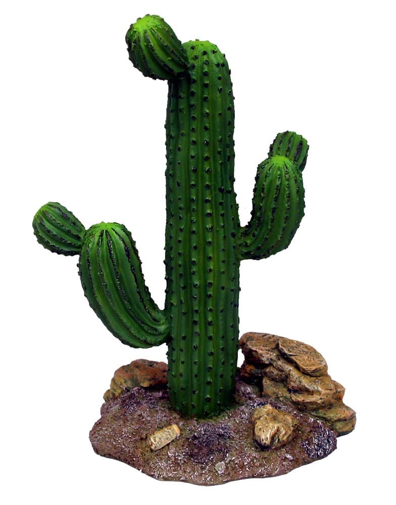 Weco Products Wecorama Badlands Saguaro Cactus Terrarium Ornament - Brown and Green - 9 in - Tall  