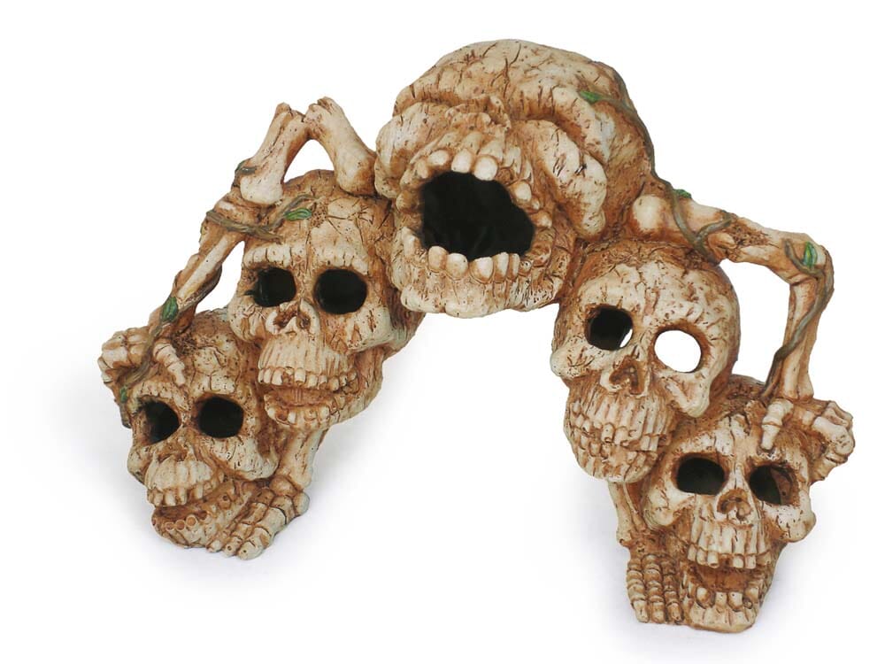 Weco Products Wecorama Catacombs Skull Bridge Aquarium Ornament - Brown  