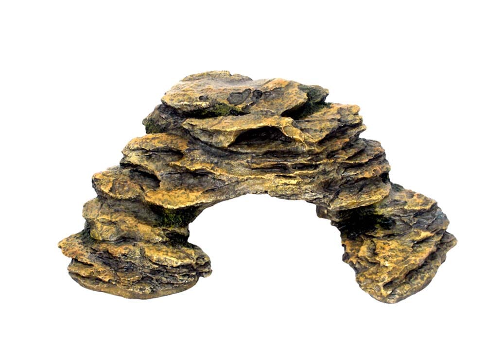 Weco Products Wecorama Galapagos Silver Shale Corner Ramp Terrarium Ornament - Brown - 10.4 in  