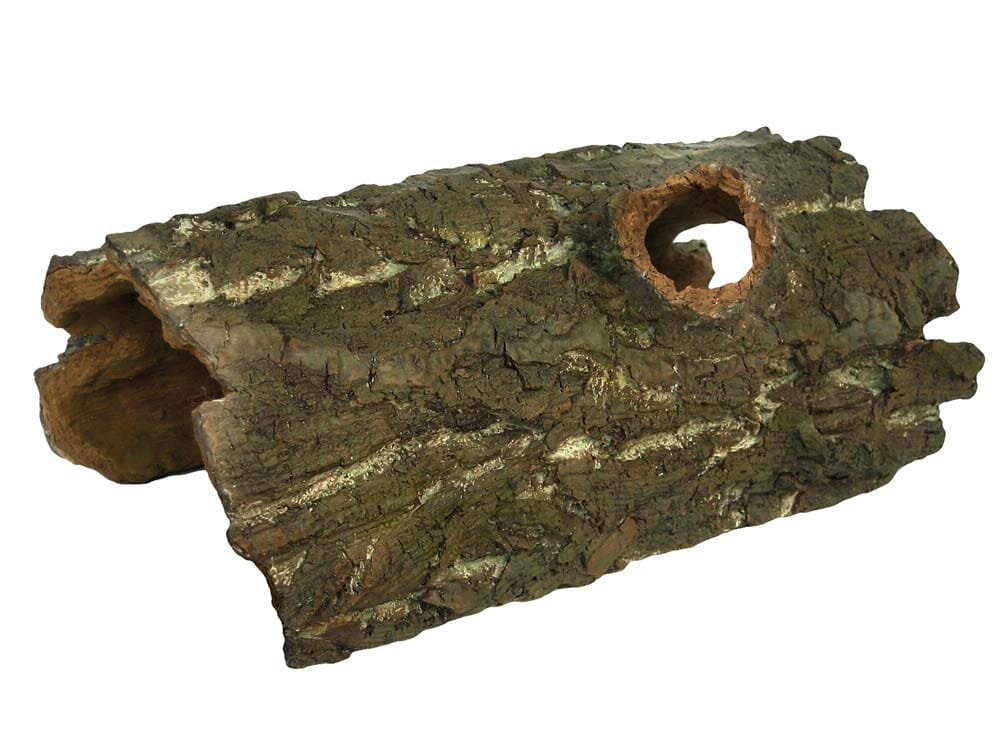 Weco Products Wecorama Sleepy Hollows Silver Pine Bark Lodge Terrarium Ornament - Brown and Green - Extra Large  