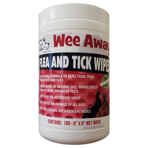 Wee Away Flea and Tick Wipes Cat and Dog Wipes -