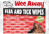 Wee Away Flea and Tick Wipes - Mini Size Cat and Dog Wipes - 10 wipes per pack - 10 packs  