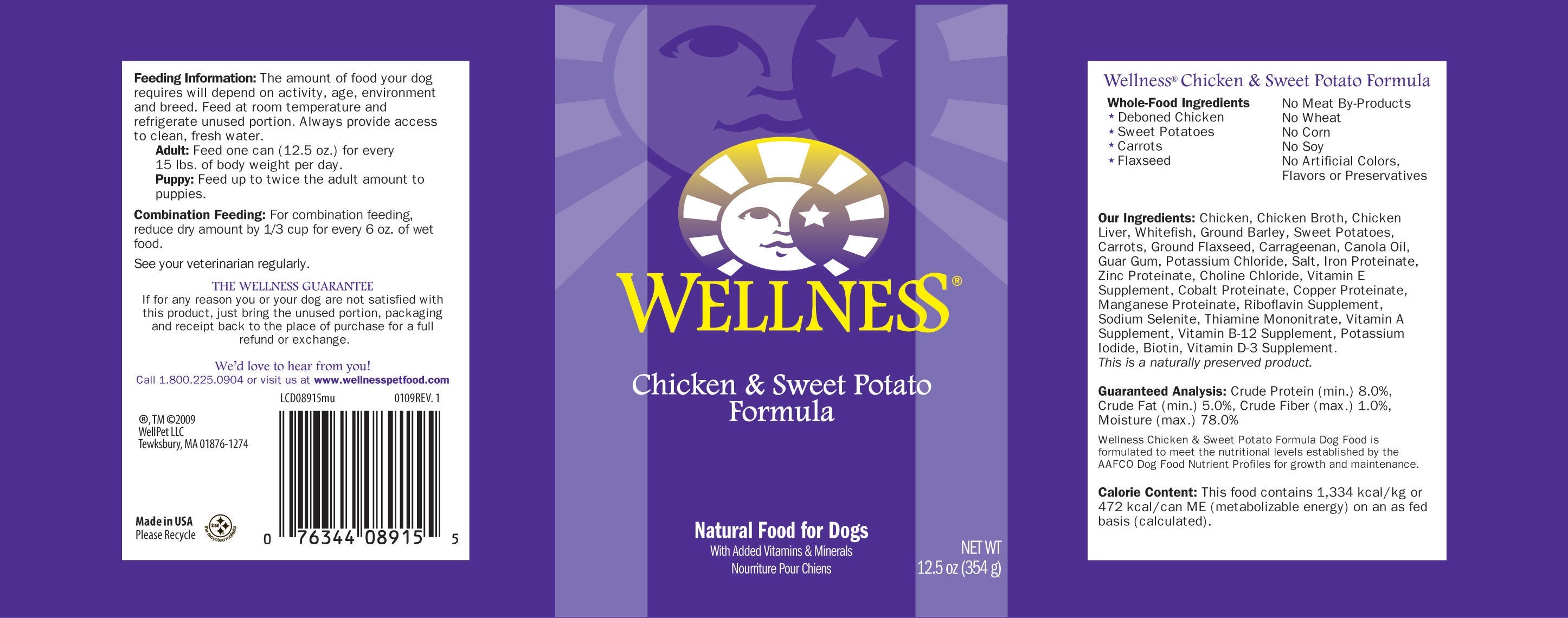 Wellness Complete Health Natural Chicken and Sweet Potato Recipe Wet Canned Dog Food  