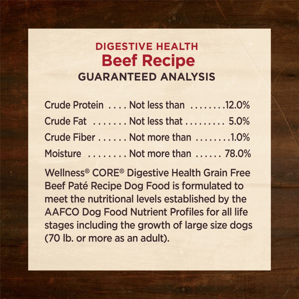 Wellness Core Digestive Health Grain Free Beef Recipe Canned Dog Food  