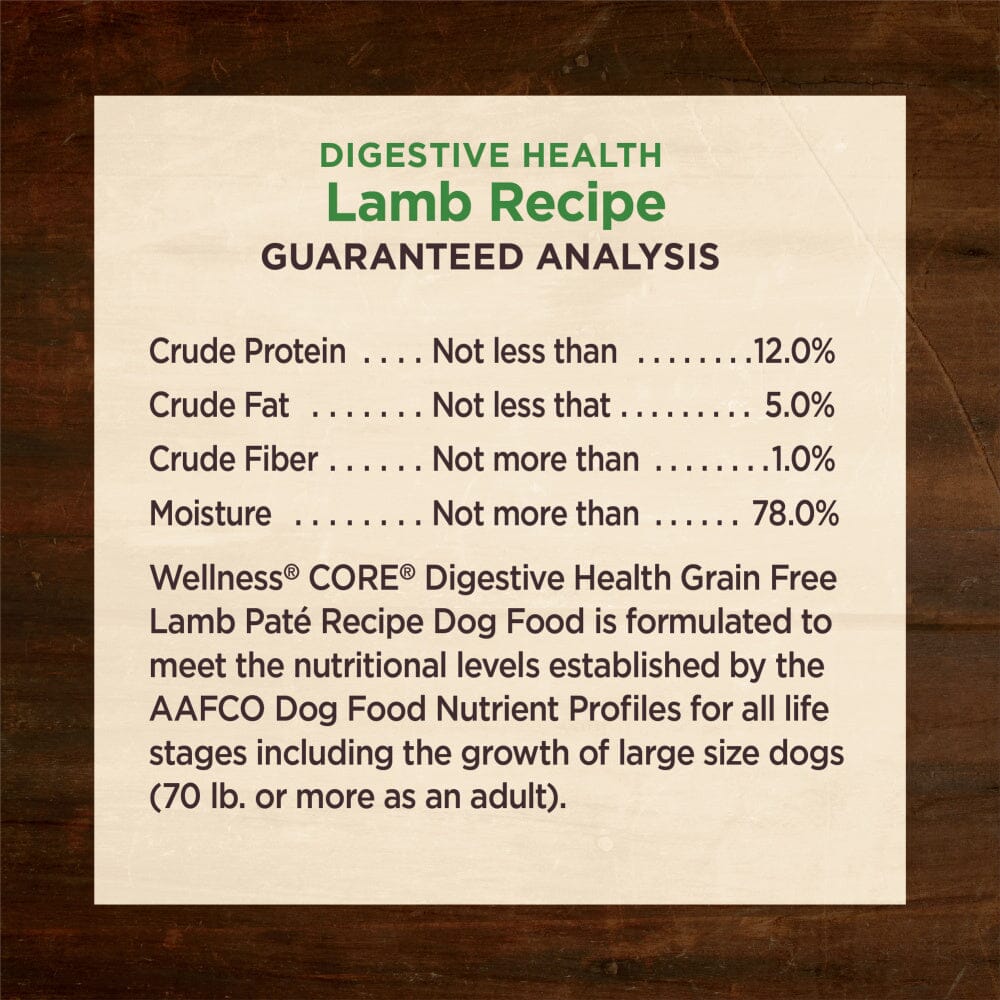 Wellness Core Digestive Health Grain Free Lamb Recipe Canned Dog Food  