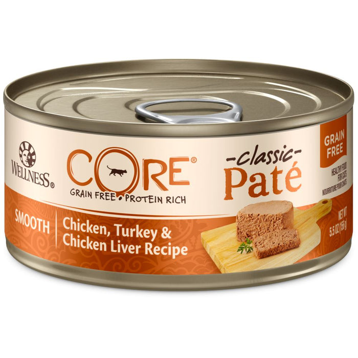 Wellness CORE Grain Free Natural Chicken, Turkey and Chicken Liver Smooth Pate Wet Cann...