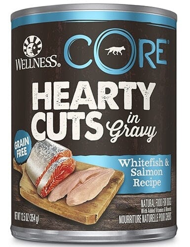 Wellness CORE Natural Grain Free Hearty Cuts Whitefish and Salmon Canned Dog Food  