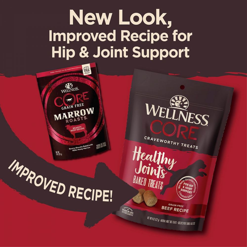 Wellness CORE Natural Grain Free Marrow Roasts Beef Recipe Dog Treats  