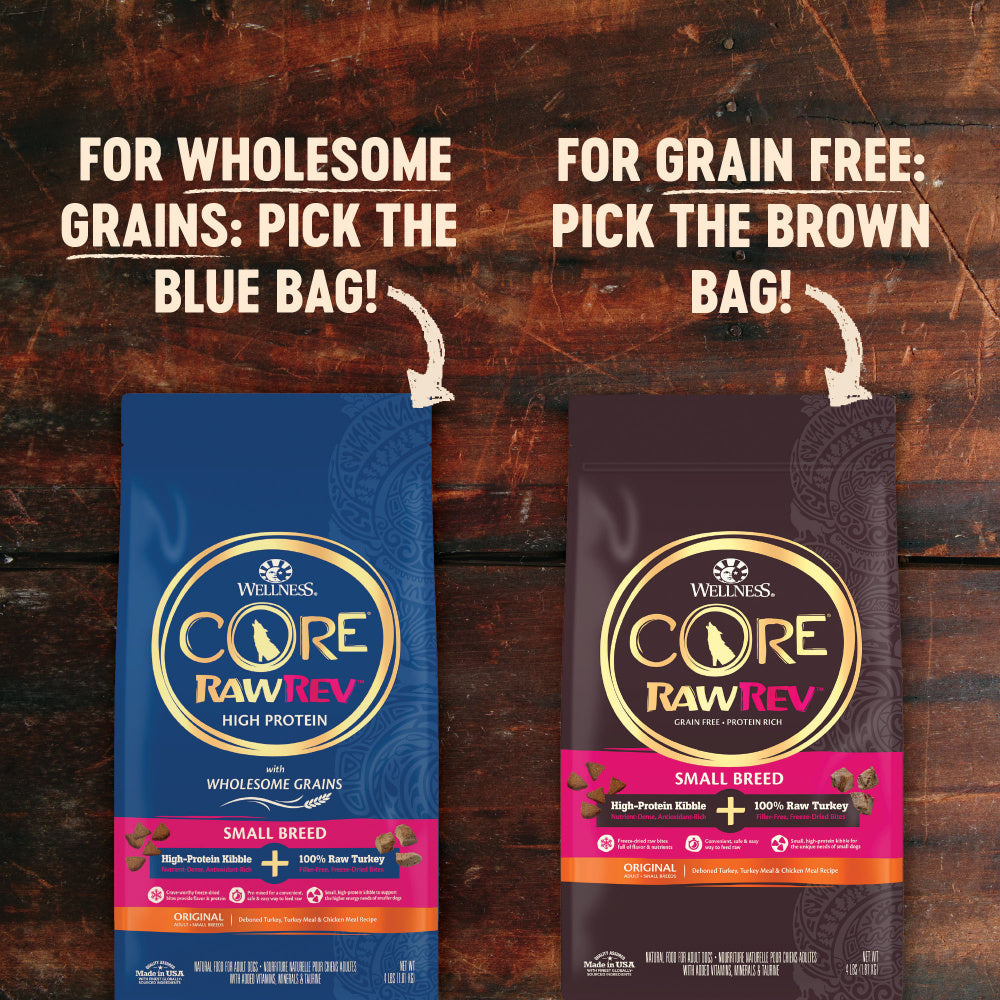 Wellness CORE RawRev Natural Small Breed Grain Free Original Turkey & Chicken with Freeze Dried Turkey Dry Dog Food  