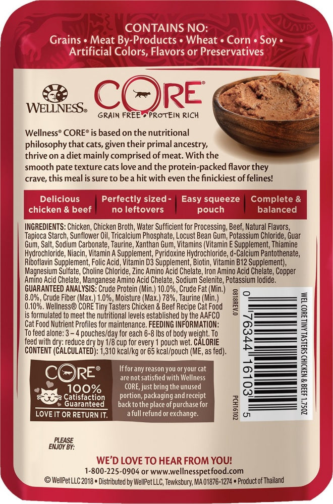 Wellness CORE Tiny Tasters Chicken & Beef Pate Wet Cat Food  