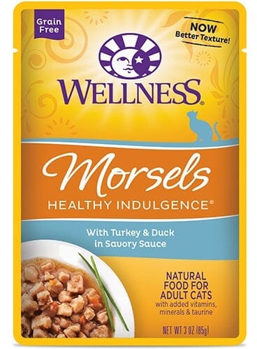 Wellness Healthy Indulgence Natural Grain Free Morsels with Turkey and Duck in Savory S...