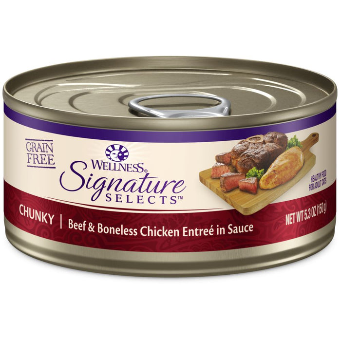 Wellness Signature Selects Grain Free Natural Beef and White Meat Chicken Entree in Sau...