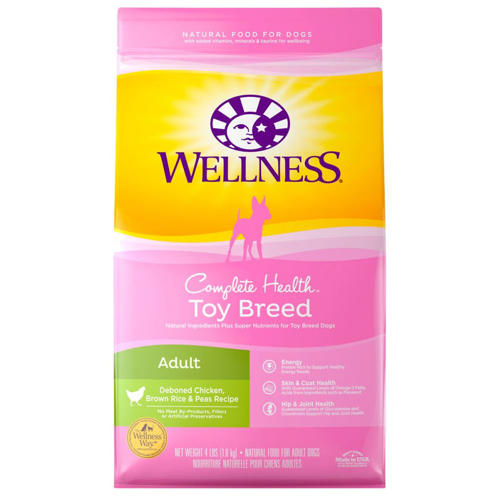 Wellness Toy Breed Complete Health Adult Deboned Chicken, Brown Rice & Peas Recipe Dry ...