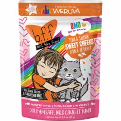 Weruva BFF OMG SWEET CHEEKS Tuna Salmon Wet Cat Food - 3 Oz Pouch - Case of 12  