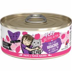 Weruva BFF PLAY BODACIOUS Tuna Pate Canned Cat Food - 5.5 Oz - Case of 8  