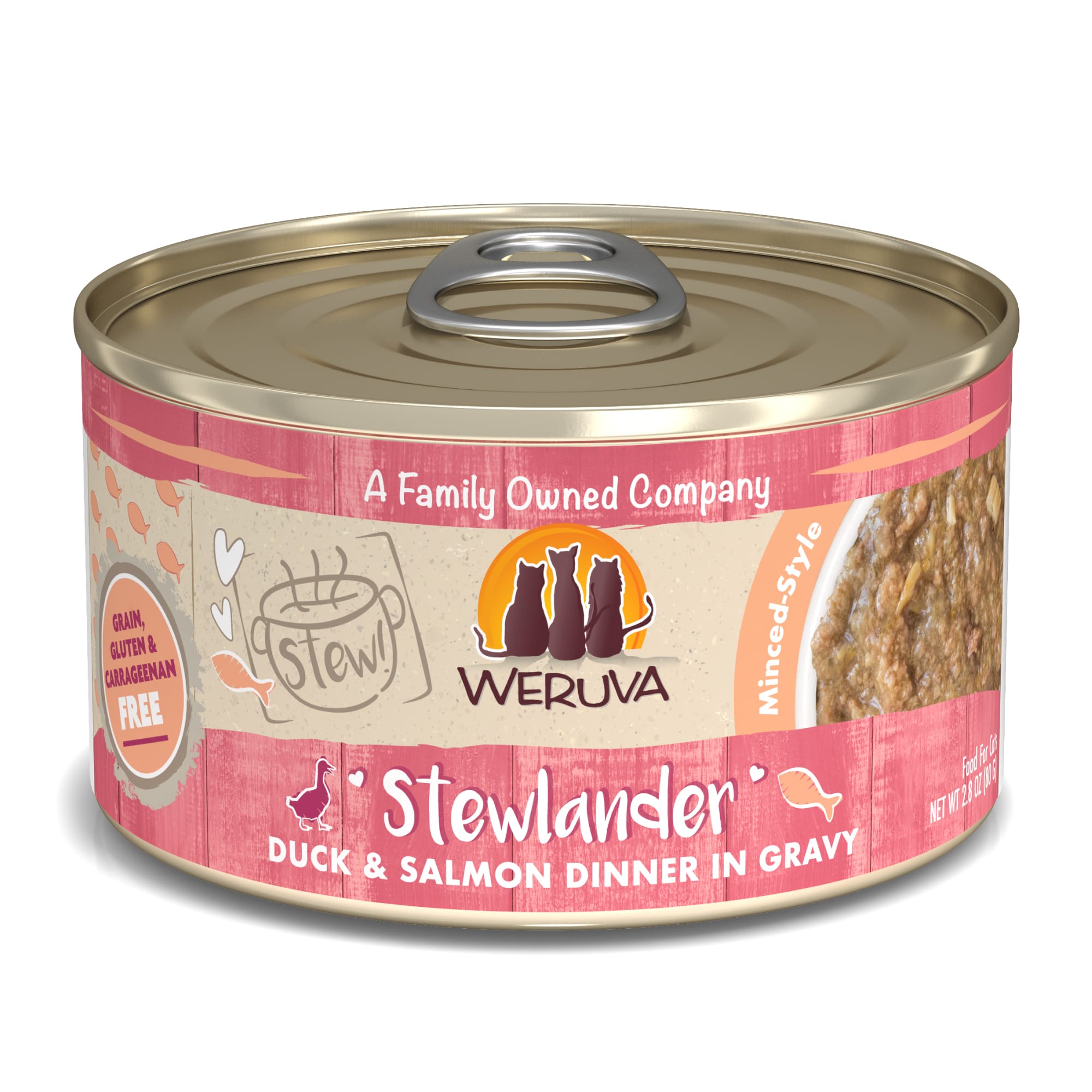 Weruva Cat Stew Stewlander Duck and Salmon Canned Cat Food - 2.8 Oz - Case of 12  