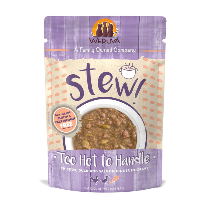 Weruva Cat Stew Too-Hot-to-Handle Chicken Duck and Salmon Wet Cat Food - 3 Oz Pouch - C...