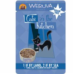 Weruva Cats in the Kitchen 1 LAND 2 SEA Wet Cat Food - 3 Oz Pouch - Case of 12  