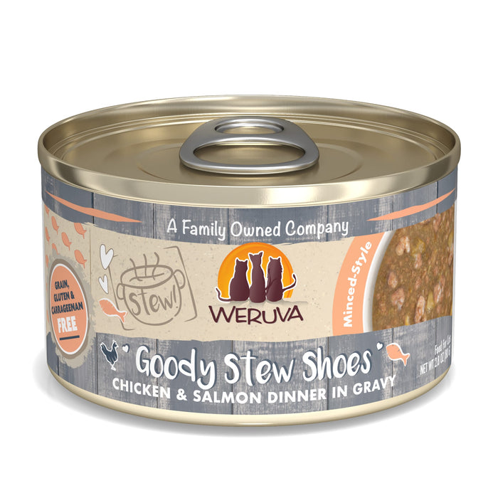 Weruva Goody Stew Shoes Chicken and Salmon Canned Cat Food - 2.8 Oz - Case of 12