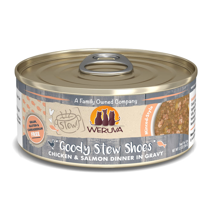 Weruva Goody Stew Shoes Chicken and Salmon Canned Cat Food - 5.5 Oz - Case of 8