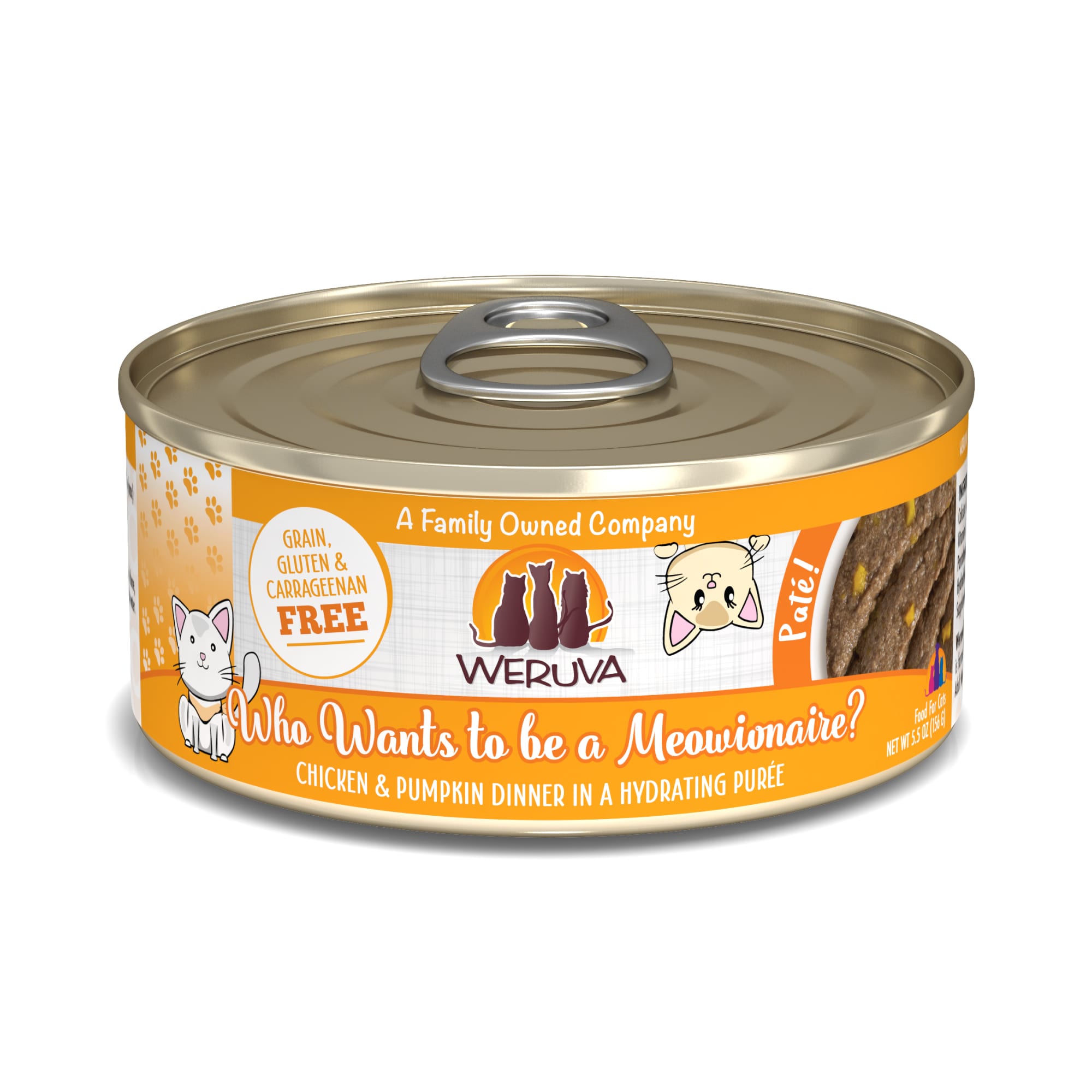 Weruva Pate Who Wants to be a Meowionaire Canned Cat Food - 5.5 Oz - Case of 8  