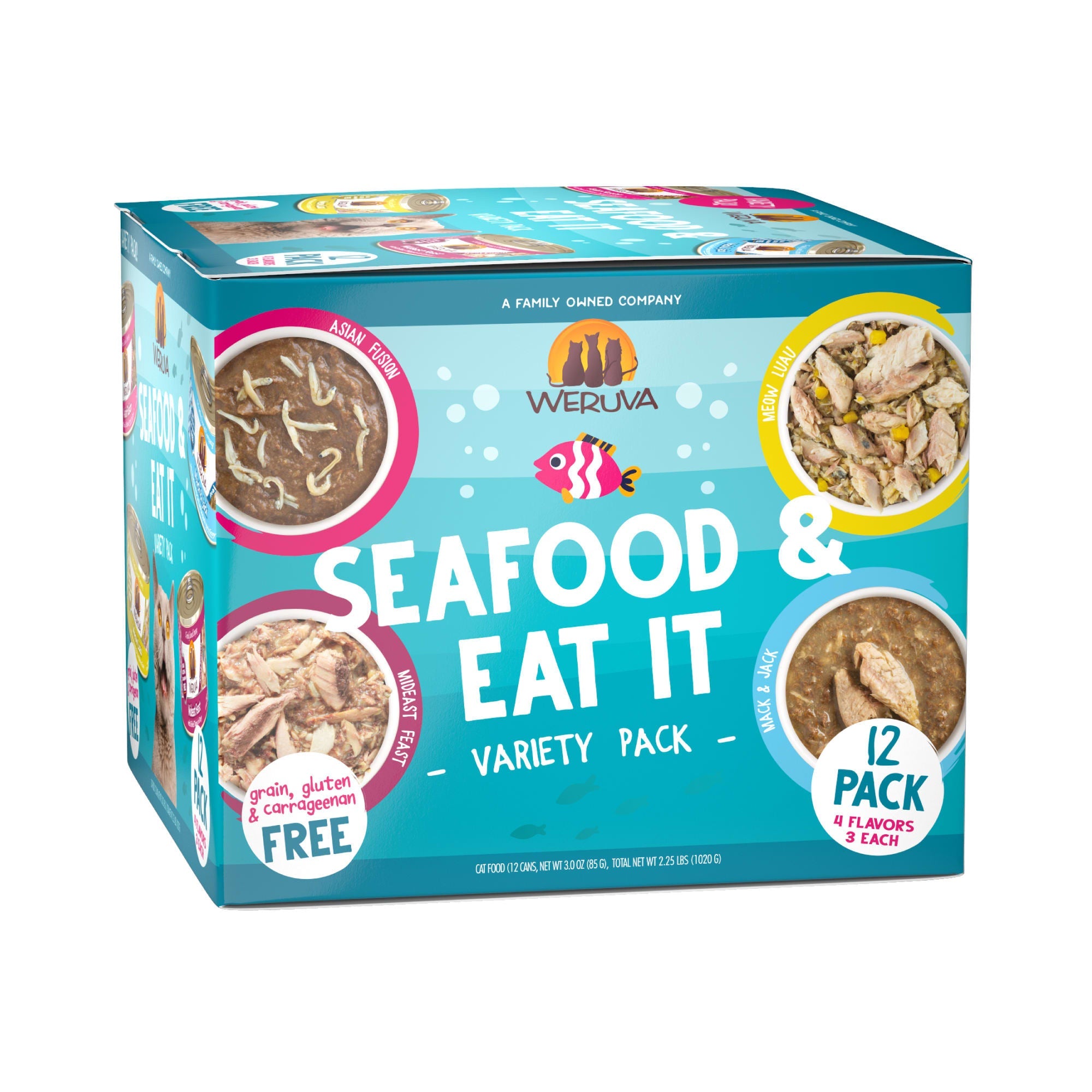 Weruva Seafood EAT IT Variety Pack Canned Cat Food - 3 Oz - Case of 12  