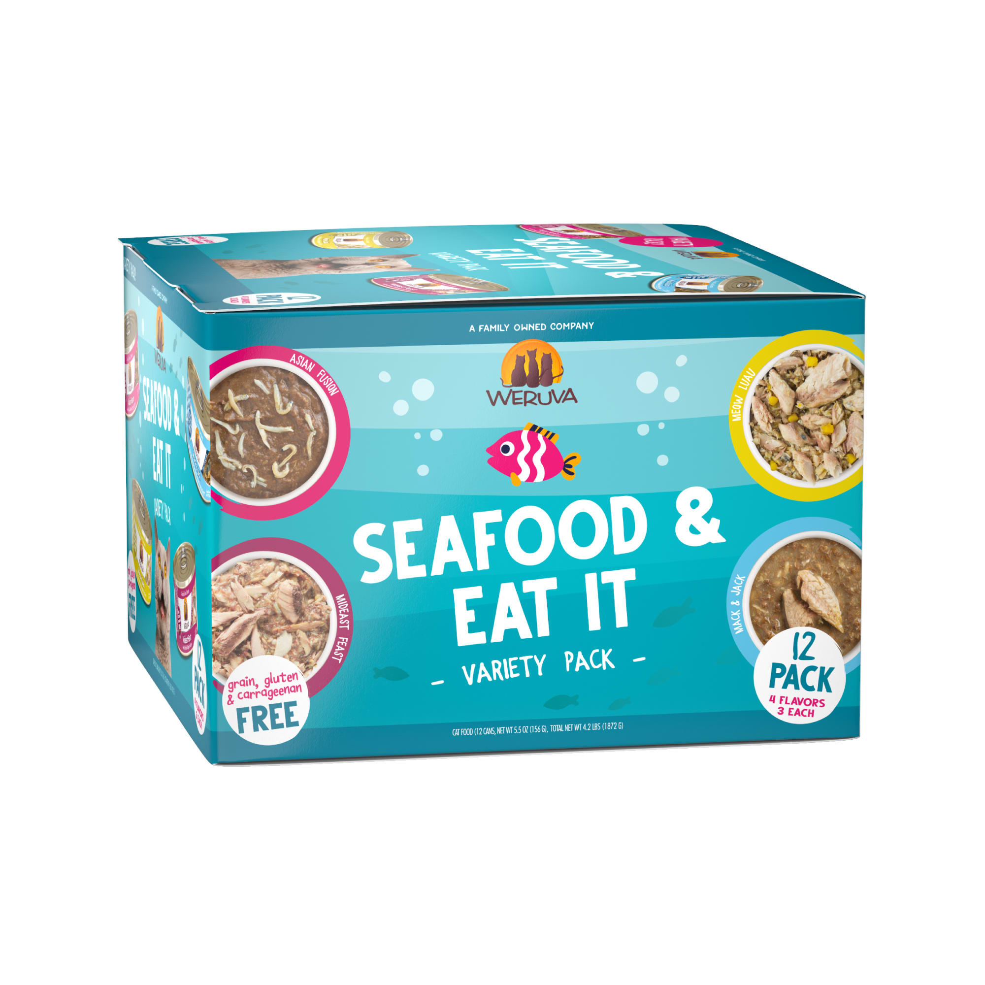 Weruva Seafood EAT IT Variety Pack Canned Cat Food - 5.5 Oz - Case of 12  