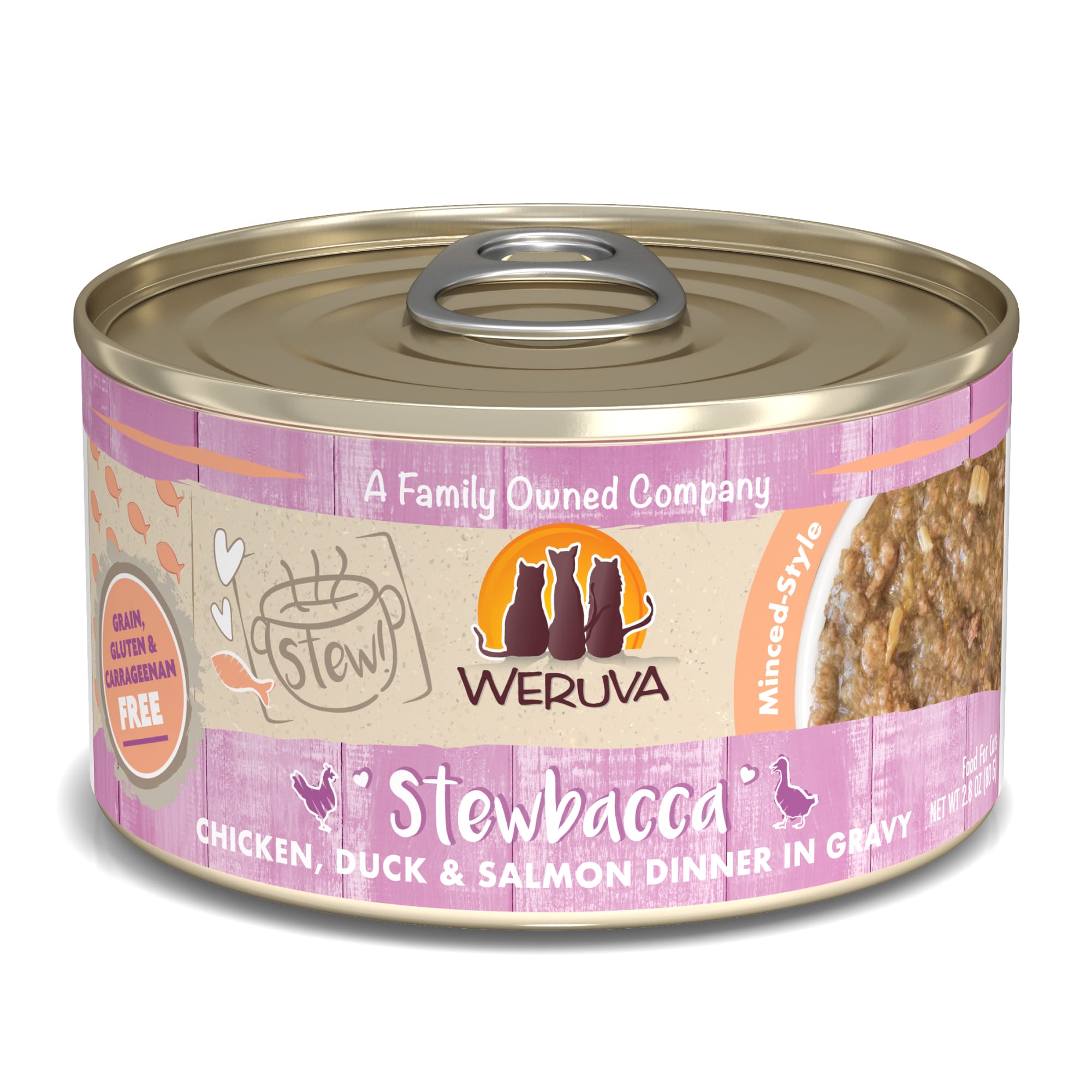Weruva Stewbacca Chicken Duck and Salmon Canned Cat Food - 2.8 Oz - Case of 12  