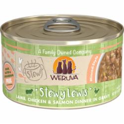 Weruva Stewy Lewis Lamb Chicken and Salmon Canned Cat Food - 2.8 Oz - Case of 12