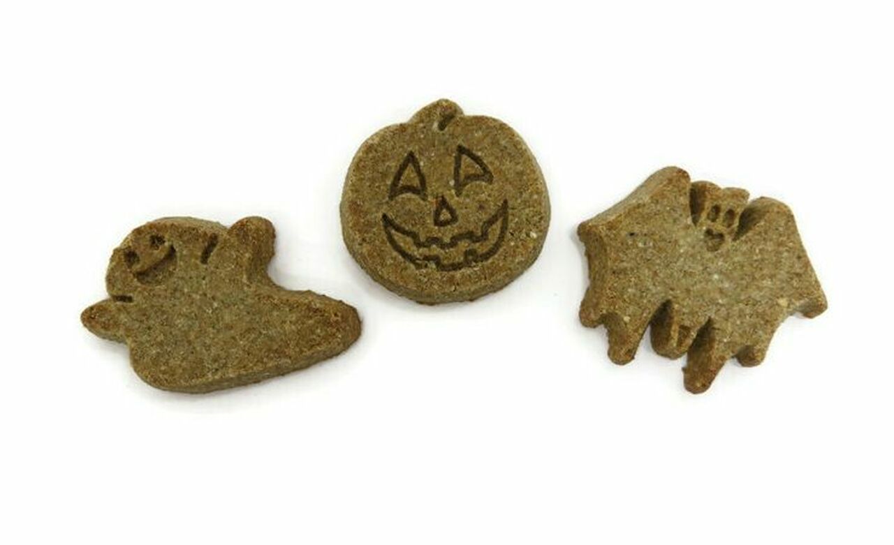 Wet Noses Treats Howlin' Goodies Pumpkin Small Bone BULK Crunchy Dog Treats - Case of 10 lb  