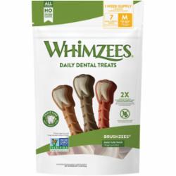 Whimzees Brushzee Dental Dog Chews - Daily Pack - Medium  