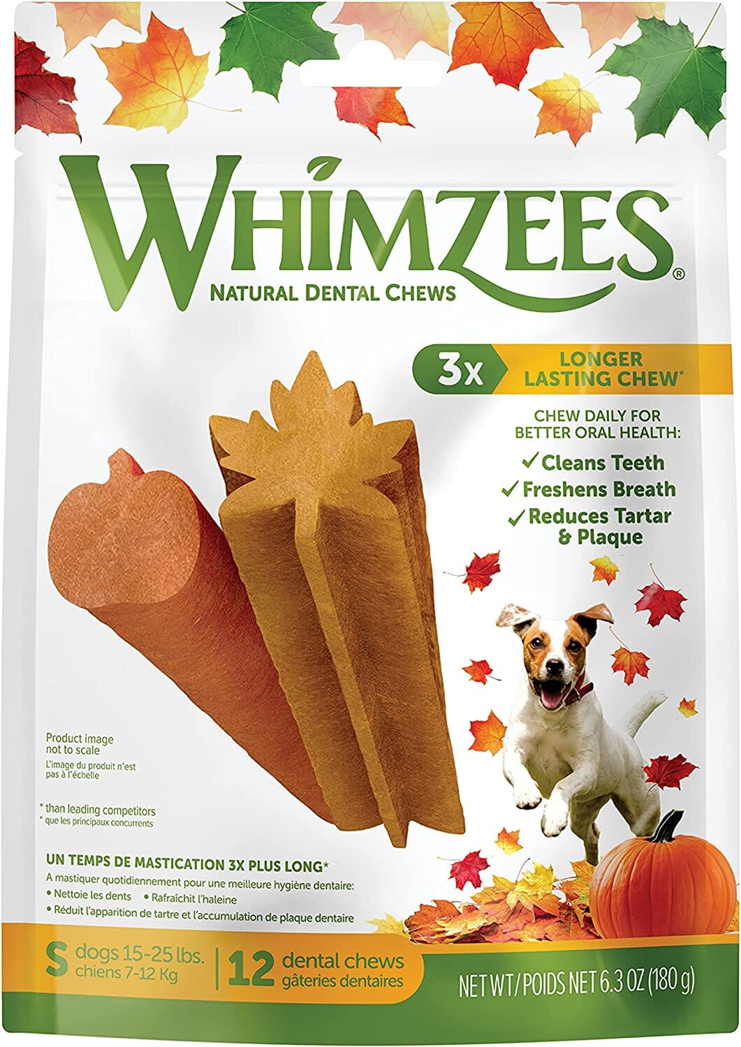 Whimzees Fall Value Bag Small Dental Dog Chews - 6.3 Oz - 12 Count  