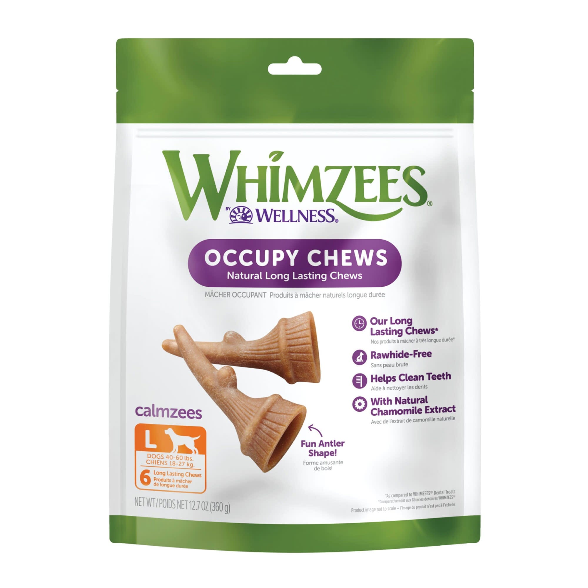 Whimzees Occupy Antler Large 22 Count Bulk Box Dog Chews - 22 Count  