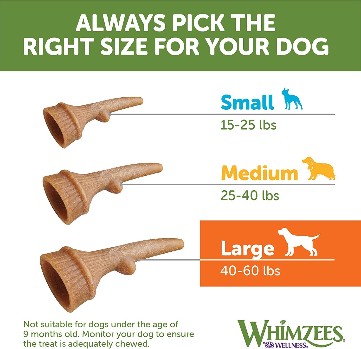 Whimzees Occupy Antler Value Bag Large Dog Chews - 12.7 Oz  