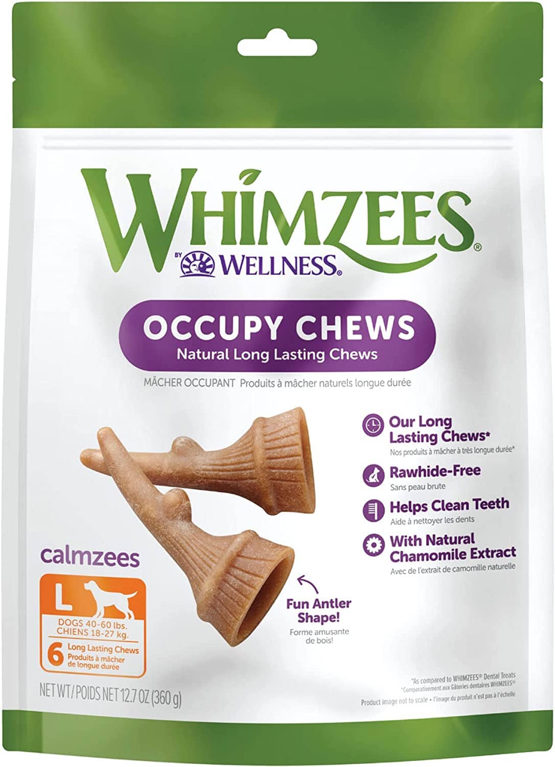 Whimzees Occupy Antler Value Bag Large Dog Chews - 12.7 Oz  