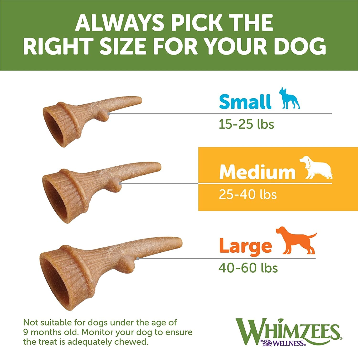 Whimzees Occupy Antler Value Bag Medium Dog Chews - 12.7 Oz  