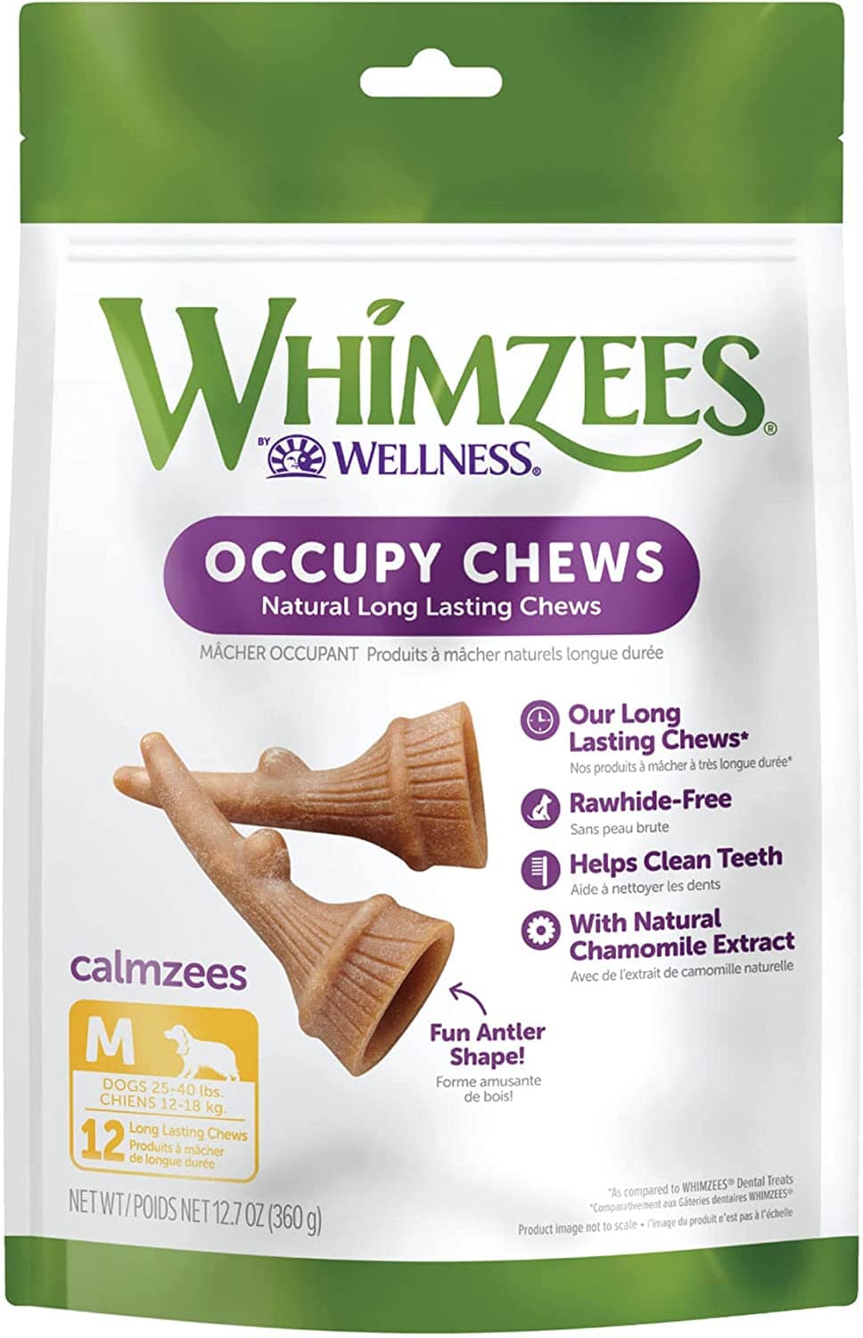 Whimzees Occupy Antler Value Bag Medium Dog Chews - 12.7 Oz  
