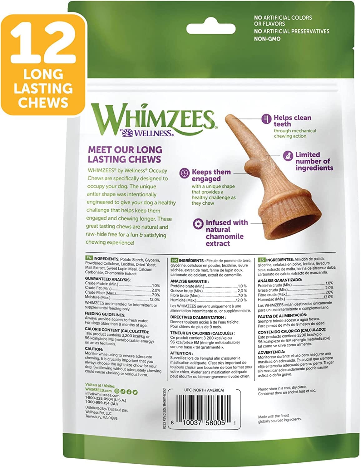 Whimzees Occupy Antler Value Bag Medium Dog Chews - 12.7 Oz  