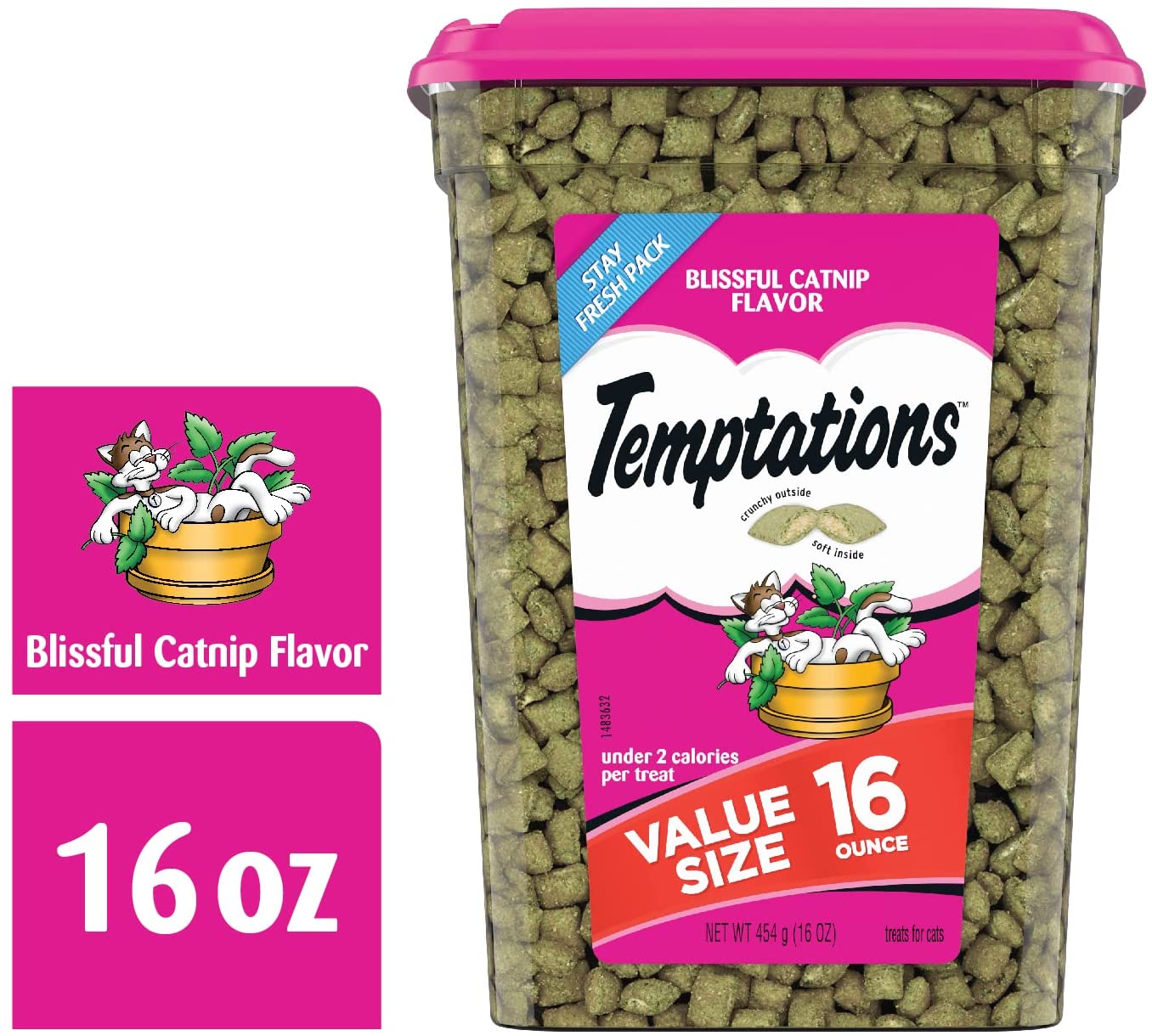 Whiskas Temptations Blissful Catnip Soft and Crunchy Cat Treats - 16 oz  