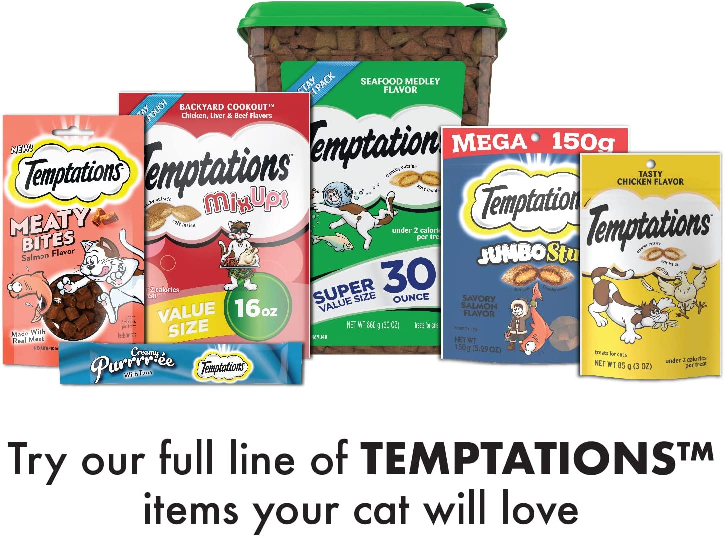 Whiskas Temptations Blissful Catnip Soft and Crunchy Cat Treats - 16 oz  