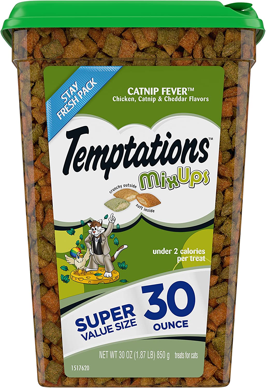 Whiskas Temptations Catnip Fever Soft and Crunchy Cat Treats - 30 oz  