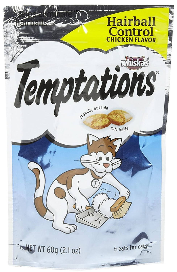 Whiskas Temptations Chicken Hairball Control Soft and Crunchy Cat Treats - 2.12 oz
