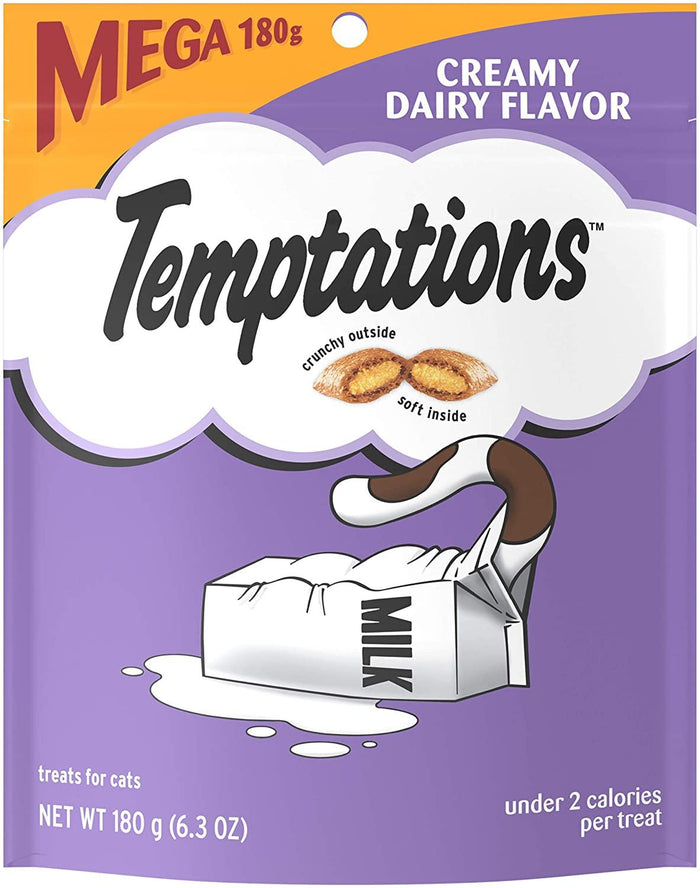 Whiskas Temptations Creamy Dairy Soft and Crunchy Cat Treats - 6.35 oz