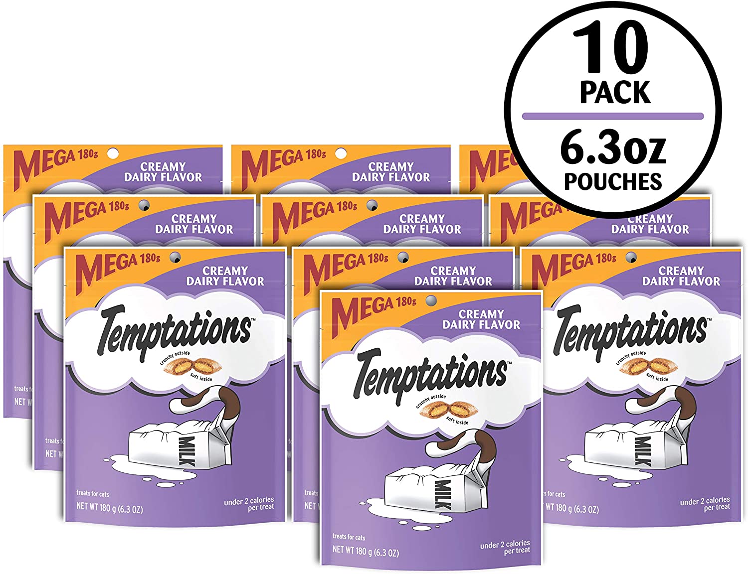 Whiskas Temptations Creamy Dairy Soft and Crunchy Cat Treats - 6.35 oz  