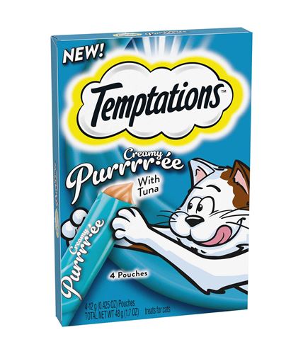 Whiskas Temptations Creamy Tuna Purree Cat Treats or Wet Cat Food - 1.7 oz - Case of 11