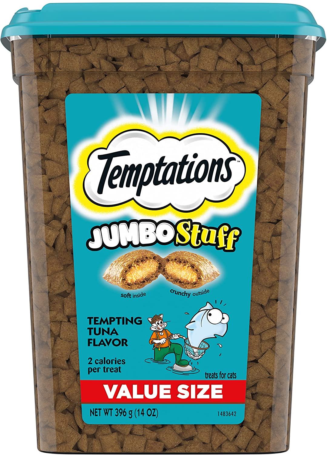 Whiskas Temptations Jumbo Stuff Tempting Tuna Soft and Crunchy Cat Treats - 14 oz  