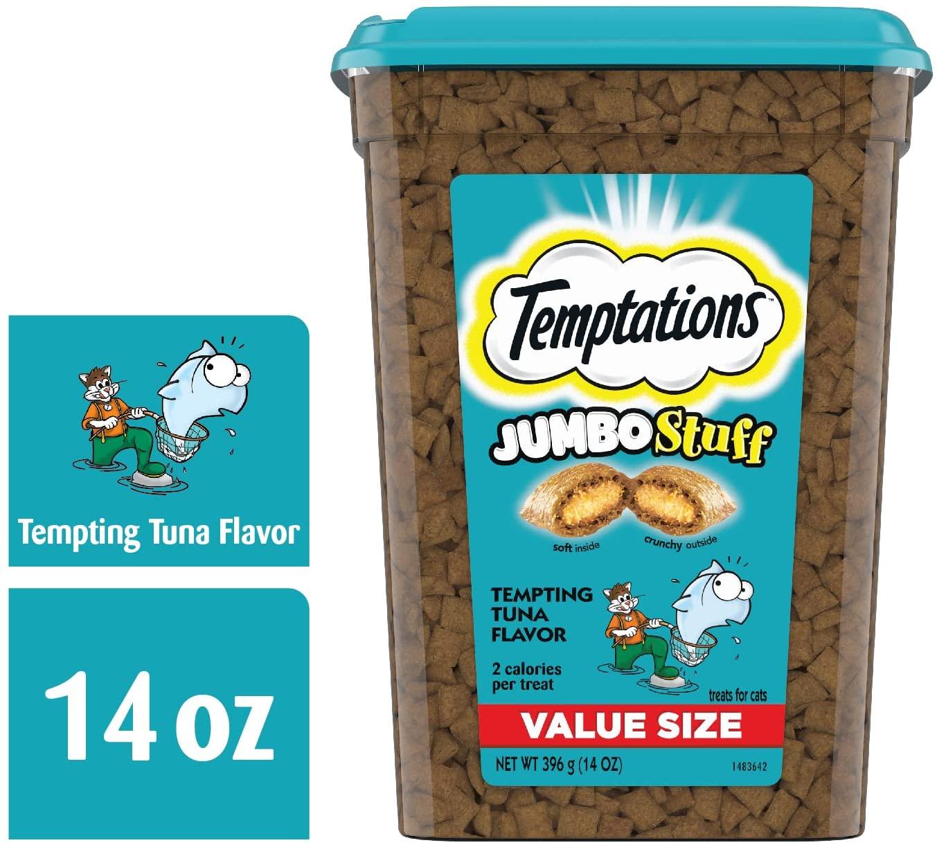 Whiskas Temptations Jumbo Stuff Tempting Tuna Soft and Crunchy Cat Treats - 14 oz  