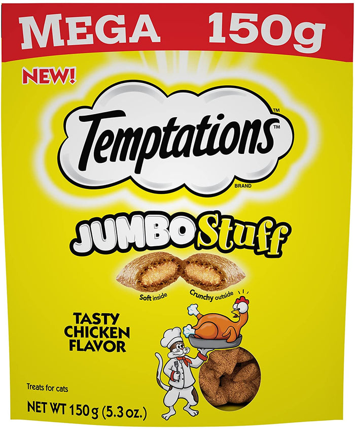 Whiskas Temptations Jumbo Stuffed Chicken Soft and Crunchy Cat Treats - 5.29 oz
