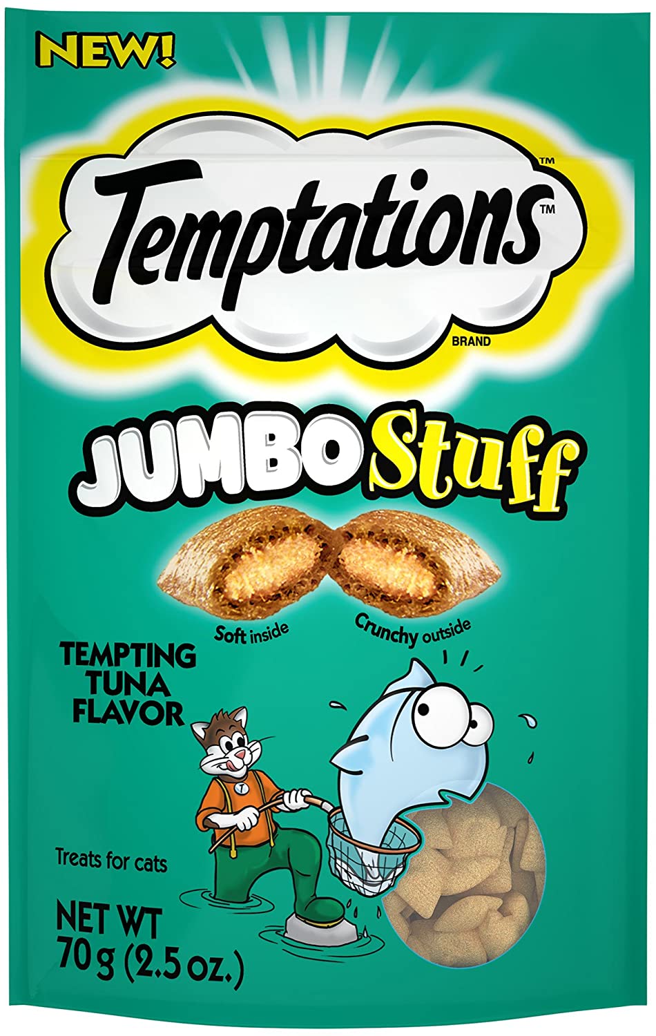 Whiskas Temptations Jumbo Stuffed Tuna Soft and Crunchy Cat Treats - 2.47 oz  